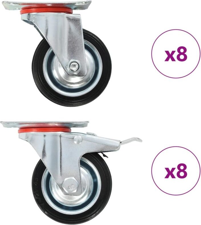 16 Stk. Lenkrollen 75 mm Vidaxl