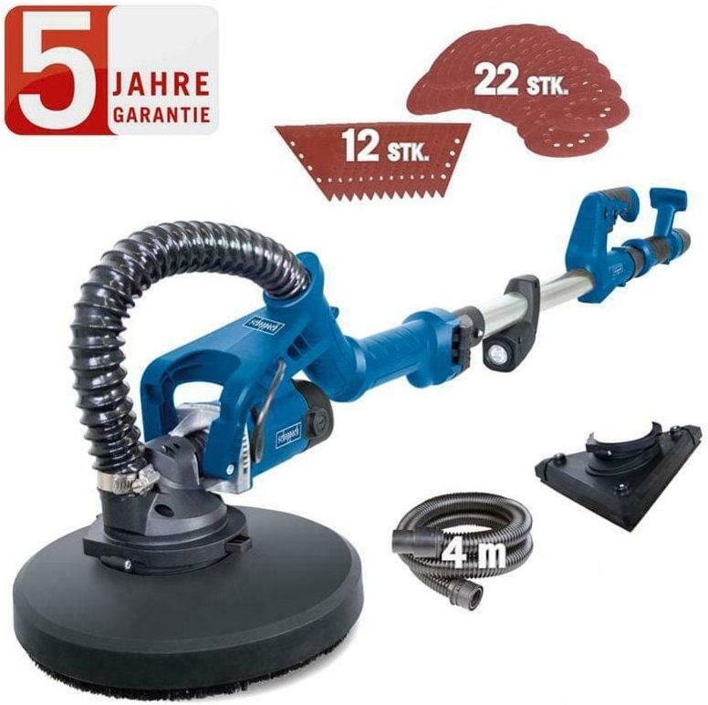 Scheppach - Wand-Deckenschleifer DS930 Trockenbauschleifer Langhalsschleifer + Set