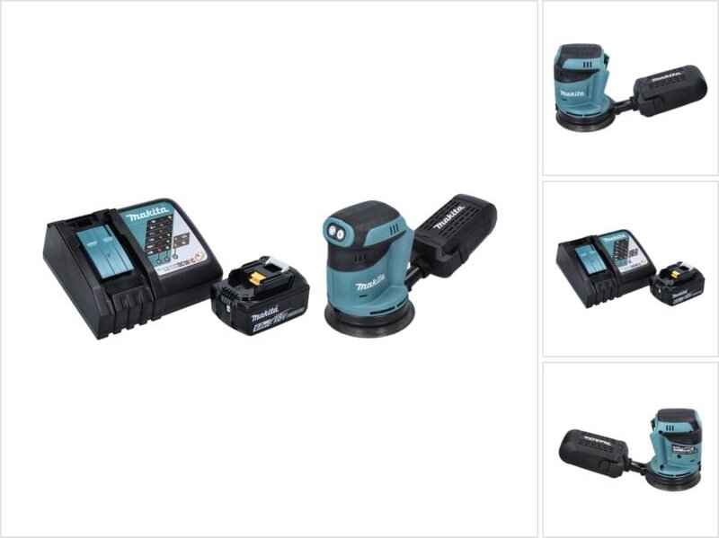 Makita DBO 180 RG1 Akku Exzenterschleifer 18 V 125 mm + 1x Akku 6,0 Ah + Ladegerät