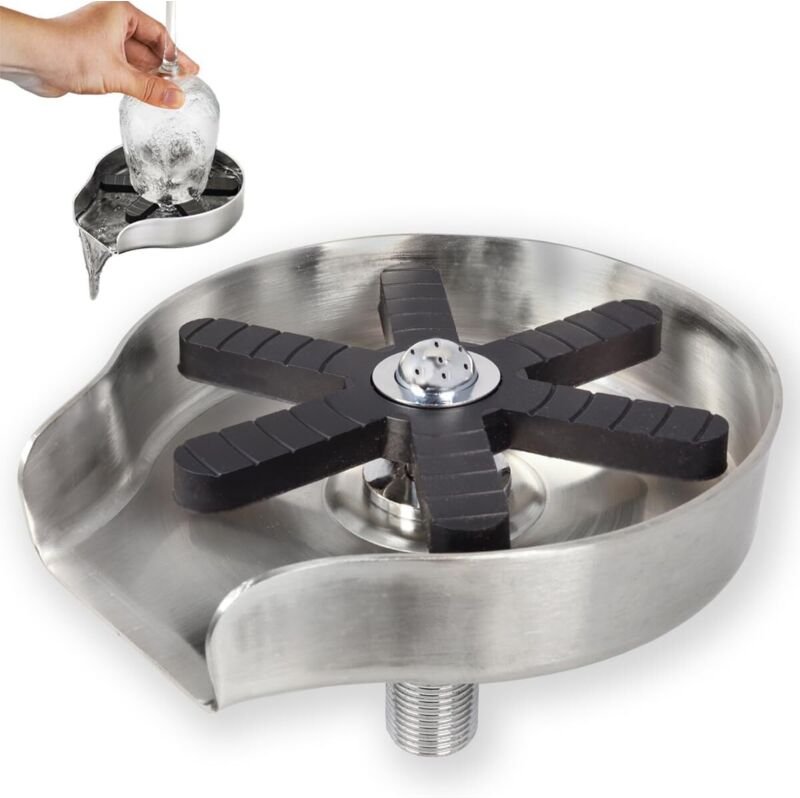 Automatischer Hochdruck-Glasspüler für Spülbecken – Professioneller Edelstahl-Gläserspüler – Idealer Glasreiniger für Kü...