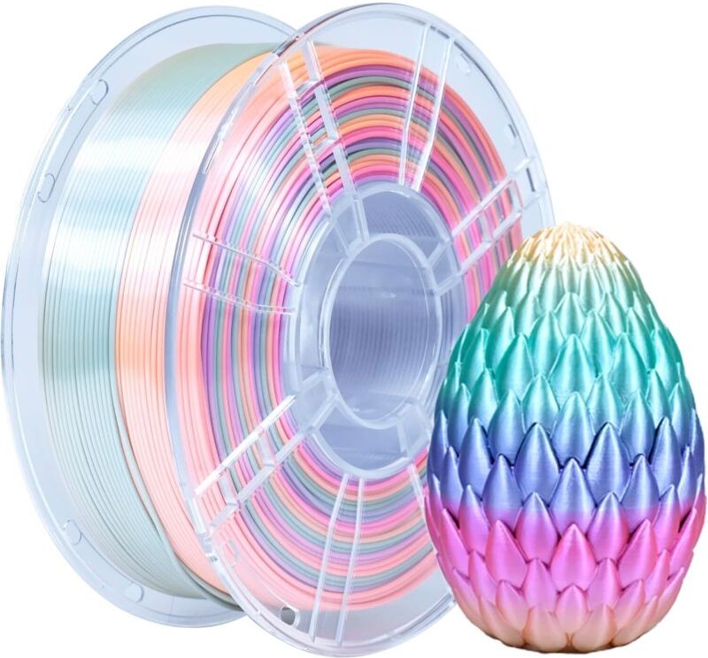 Mehrfarbiges PLA+-Filament 1,75 mm, Rainbow pla Plus Silk 3D-Druckerfilament 1 kg (2,2 lb), farbwechselndes PLA-3D-Druck...