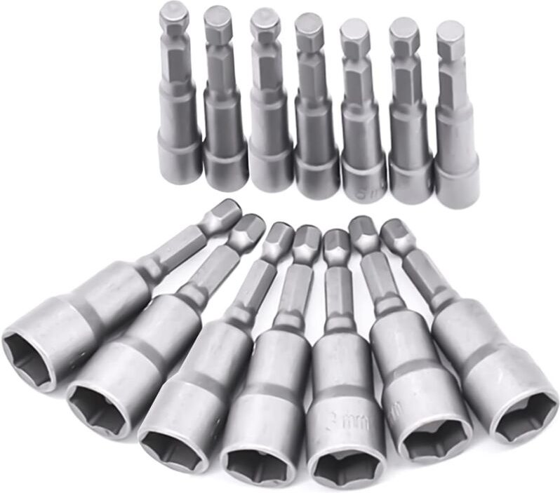 Thumbnail - 14-teiliges 6-19-mm-Schraubendreher-Bit-Set – Adapter-Bit, Sechskant, für Handbohrmaschine, Elektroschrauber, Steckschlü...