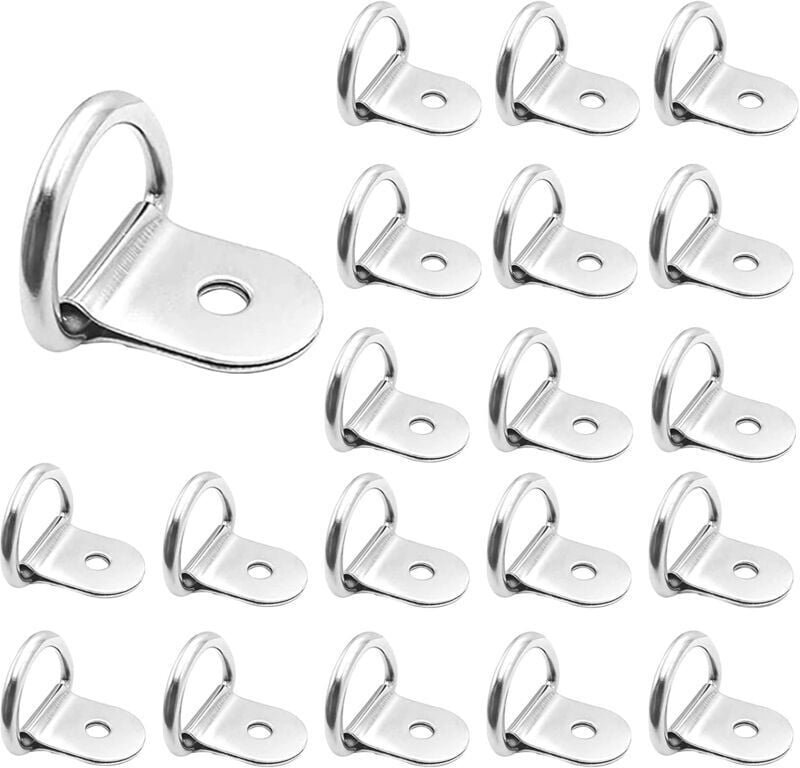 Thumbnail - CHOYCLIT 20pcs Zurrringe, Zurrringe, Eisen-Zurrring, Anhänger-Befestigungsring, runder Zurrring für faltbar mit Ladungss...