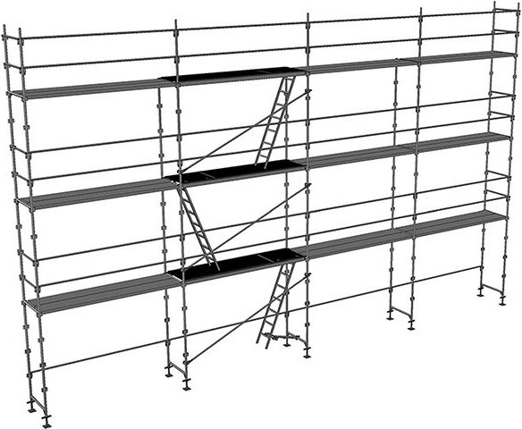 Gerüst 104m² - Struktur + Plattformen - Strebe Version - DUO104-SP