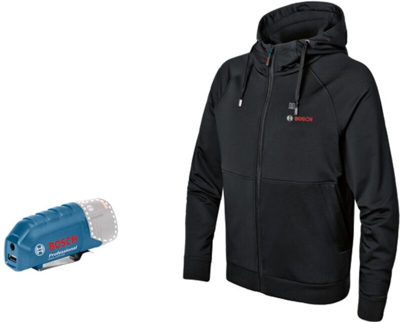 Bosch beheizbare Sweatjacke / Heizjacke GHH 12+18V XA (Basic Version) ohne Akku Gr. L schwarz