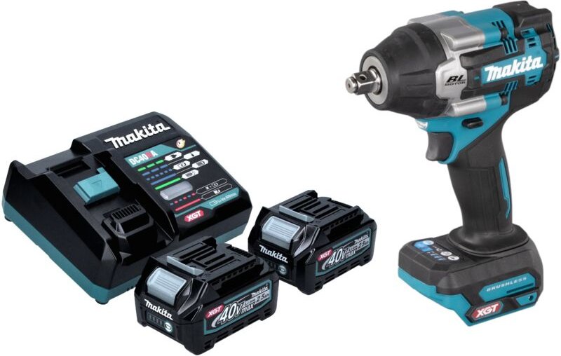 Makita TW 007 GD201 Akku Schlagschrauber 40 V max. 760 Nm 1/2'' Brushless + 2x Akku 2,5 Ah + Ladegerät