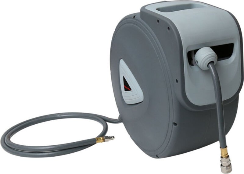 Swanew Schlauchtrommel knick- und abriebfest Schlauchaufroller stabil 30m Druckluftschlauch 1/4 Anschluss incl. Wandschl...