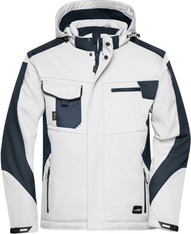 Thumbnail - James&nicholson - Professionelle Softshelljacke mit Innenfutter JN824 Gr. s white/carbon