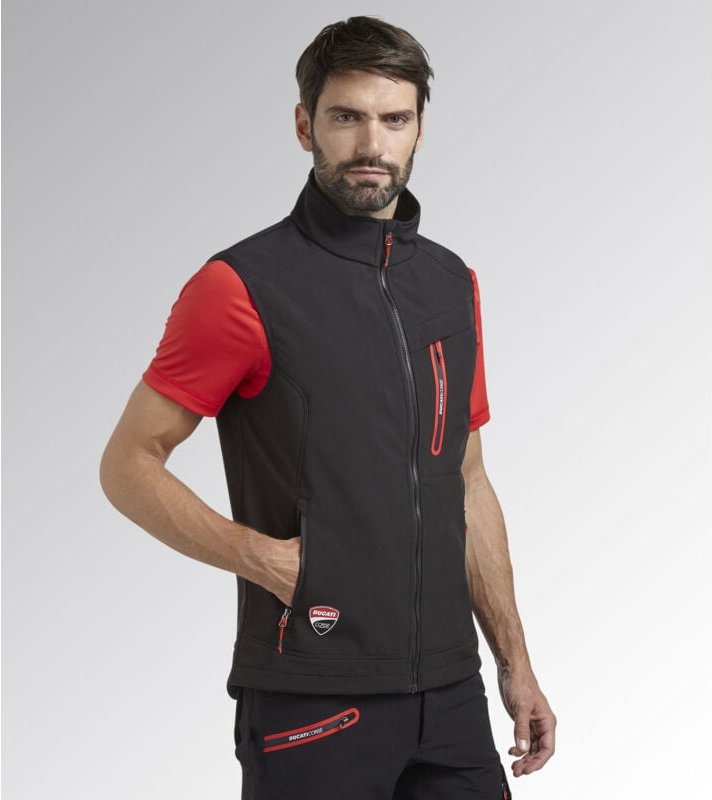 Arbeitsschutzweste ohne Ärmel SOFTSHELL DUCATI - Schwarz XL