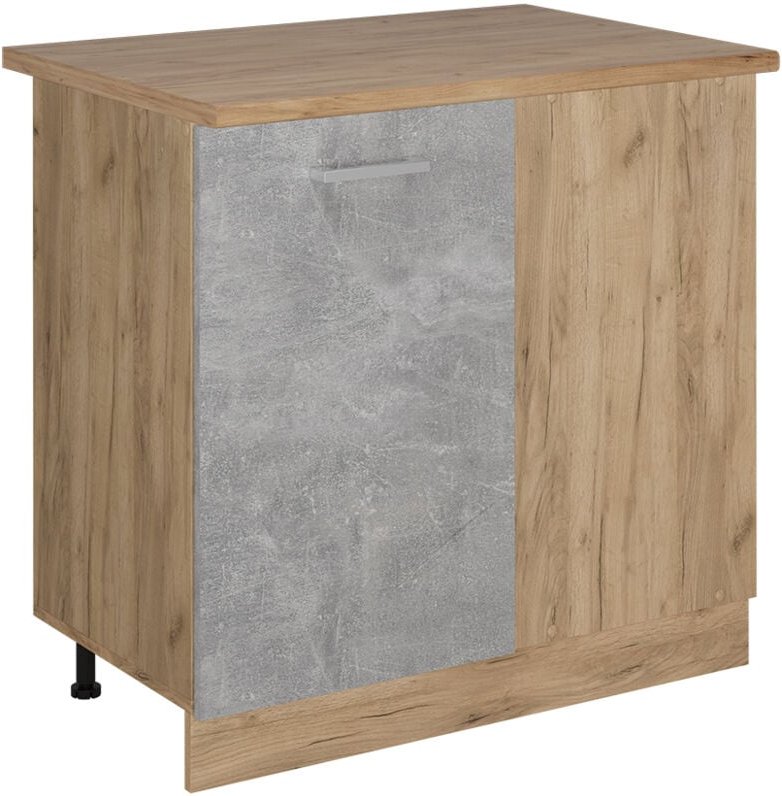 Thumbnail - Vicco - Eckunterschrank R-Line, Beton, 86 cm , ap Eiche