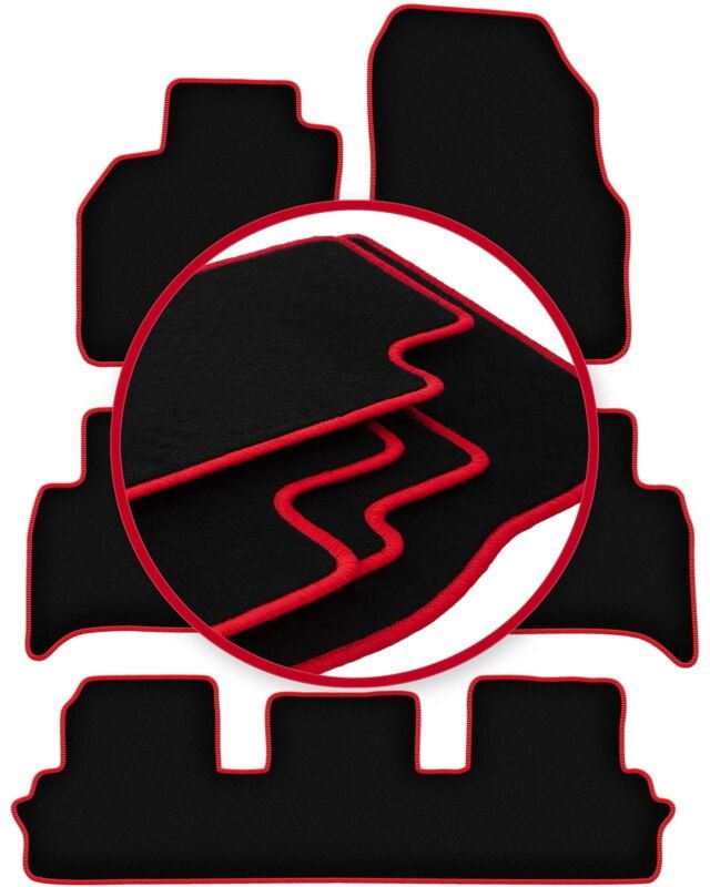 CARLUX-RED Autofußmatten für: Renault Grand Scenic III 7-Sitzer (2009-2015)