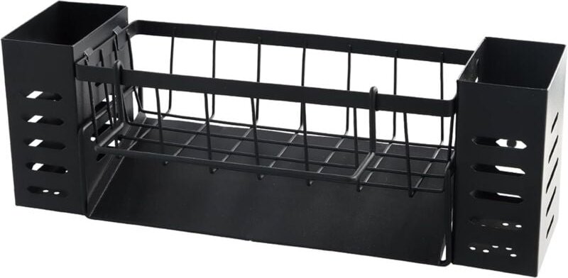 Shining House - Küchenspülen-Organizer, Edelstahl-Spülbeckenregal, multifunktionaler schwarzer Küchenspülen-Organizer,