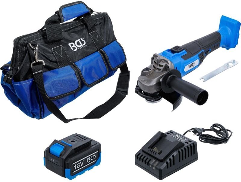 Akku-Winkelschleifer-Satz bürstenlos 18 V mit Akku und Schnell-Ladegerät