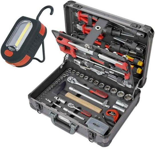 Packung KS TOOLS Ultimativer Werkzeugsatz - 131 Stück - 922.0731 - LED-Handlampe - 200 Lumen - 150.4375