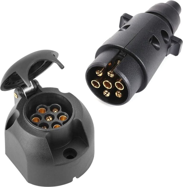 Anhängerstecker 7 polig Buchse für PKW Anhänger, Wohnwagen, Fahrradträger