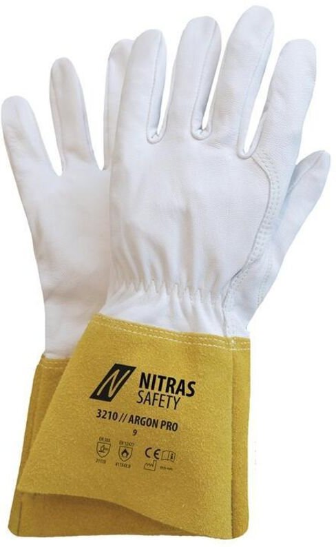 Schweißerhandschuhe argon pro Größe 9 grau/ocker en 388, en 12477 PSA-Kategorie ii