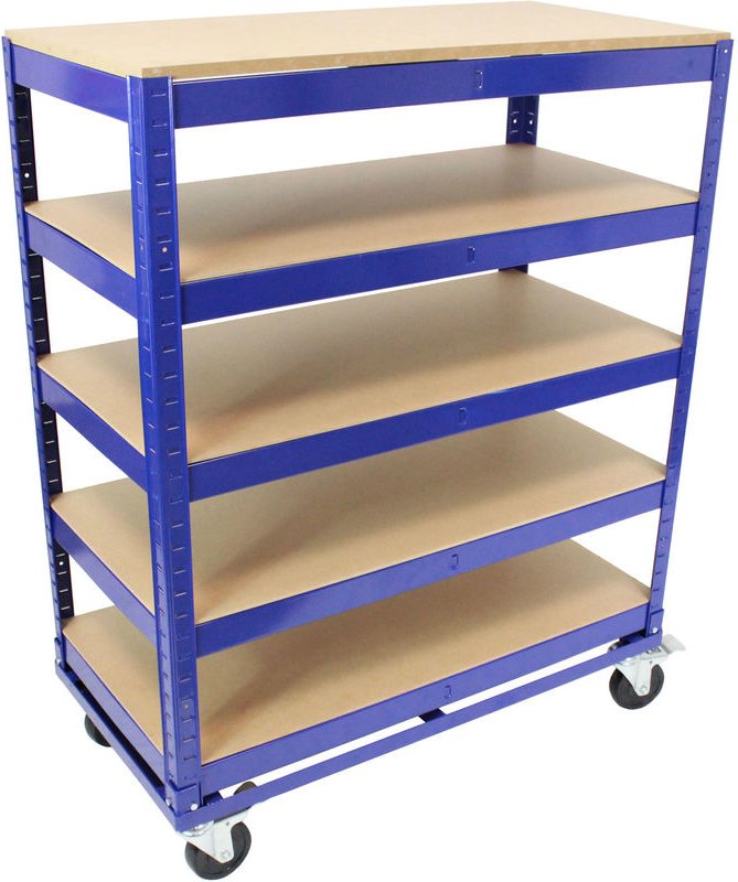 Etagenwagen 750kg 115x90x45 cm 5 Ebenen blau Transportwagen Magazinwagen Kommissionierwagen