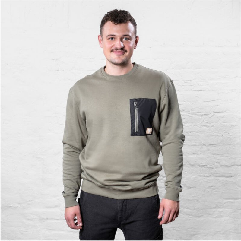Heavy Crew Sweater duty organic cotton l olive - Stier