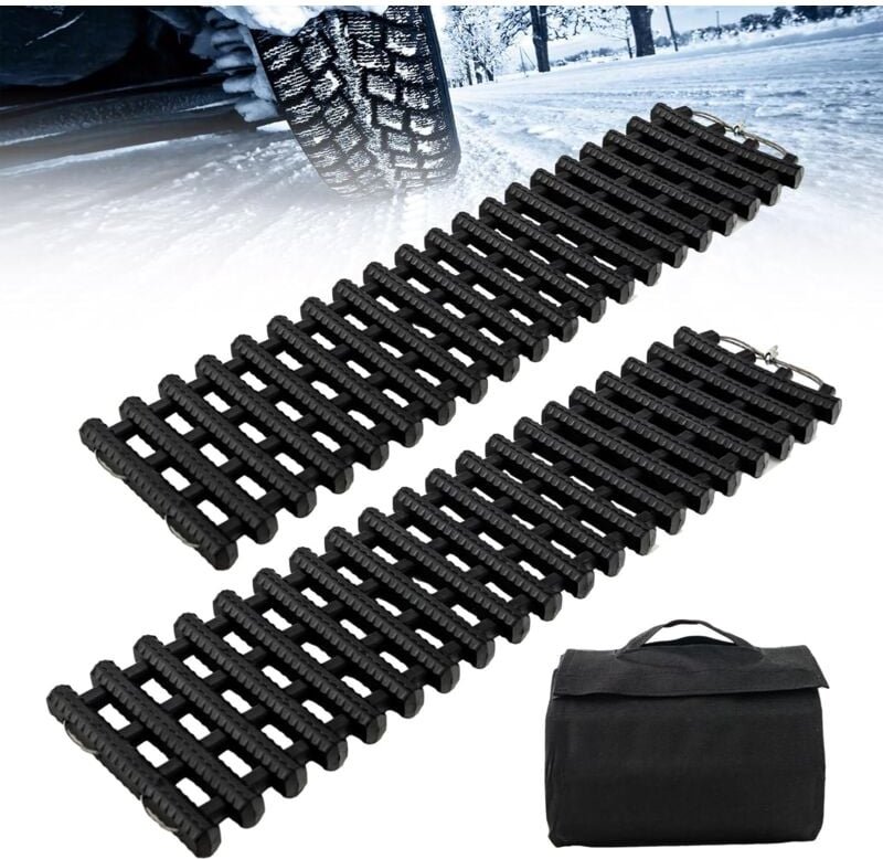 Costway - 2 Stücke Anfahrhilfe Auto, Sandbleche Offroad, Traktionsmatte für Sand Schnee eis Schlamm, Offroad Tracks Trac...