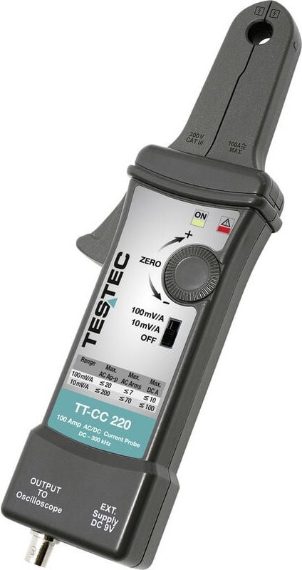 Tt-cc 220 Stromzangenadapter Messbereich a/ac (Bereich): 50 mA - 100 a Messbereich a/dc (Ber - Testec
