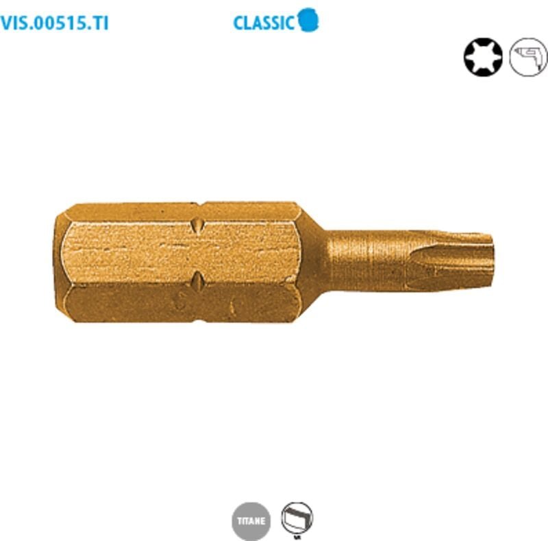 Schachtel mit 15 Schraubendreher-Bits Serie 1/4'' - TORX® TITAN Classic T20 Lang. 25mm