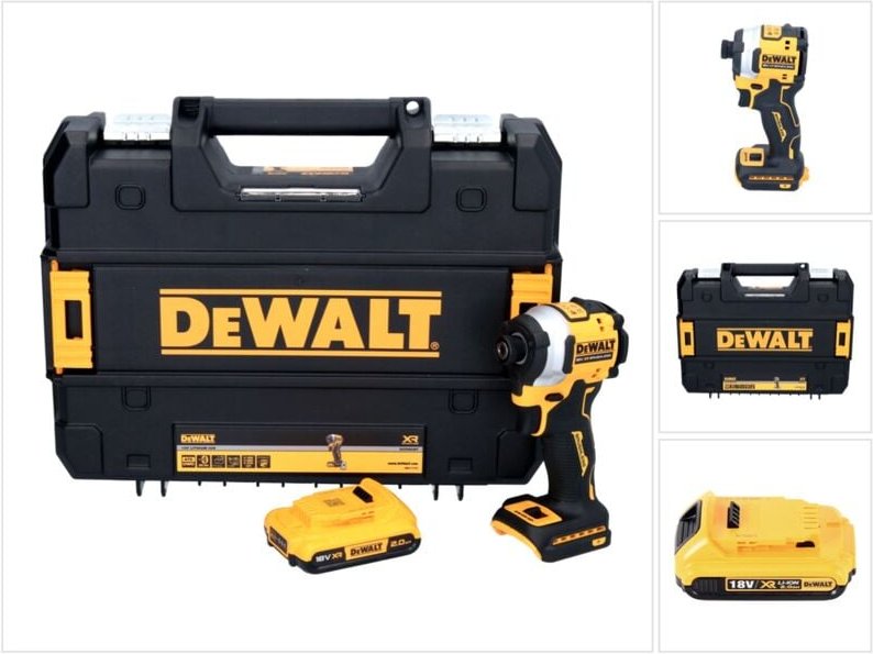 DeWalt DCF 850 Akku Schlagschrauber 18 V 205 Nm 1/4" Brushless + 1x Akku 2,0 Ah + TSTAK - ohne Ladegerät