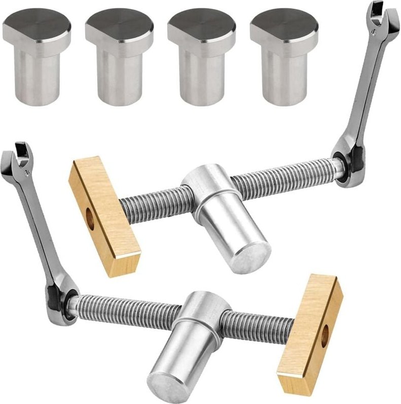 2er-Pack Tischschraubstockzwingen, Schnellspann-Werkbankzwingen, verstellbare Tischklemme mit 4 Bankhaken, Bohrmaschinen...