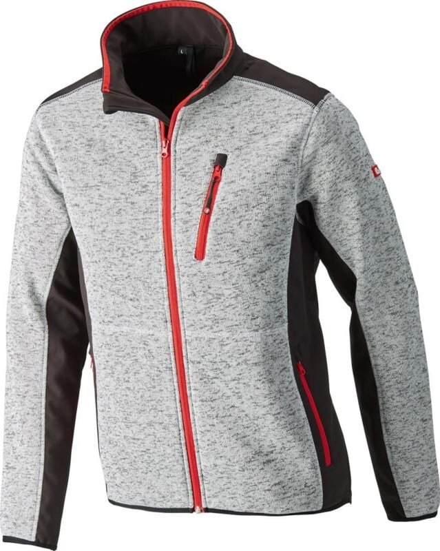 Thumbnail - Strickjacke,Softshell,Gr. 2XL,hellgrau-rot Fortis