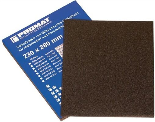 Silicium-Carbid-Papier K.120 grob wasserfest Promat L.280xB.230mm