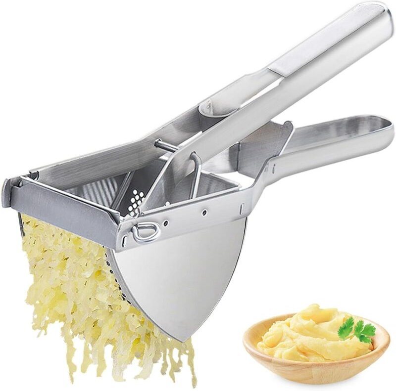 Kartoffelpresse, große Kartoffelpresse mit 22 oz, robuste Kartoffelpresse aus Edelstahl für glattes und lockeres Kartoff...