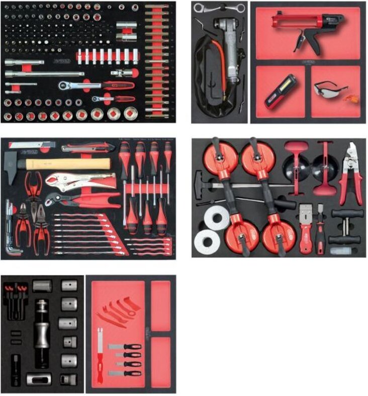 Werkzeugset für spezielle Werkstattwagen Vitrage, 232 Teile