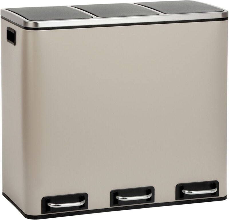 SVITA TM3X18 Mülleimer Papierkorb 54L Abfalleimer Mülltrennung Taupe