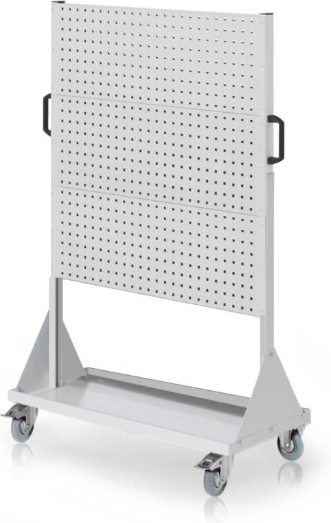 Kappes RasterMobil® mobiler Arbeitsplatzschrank Größe 4 1580x1000x500mm 6 Lochplatten 6-teilig lichtgrau