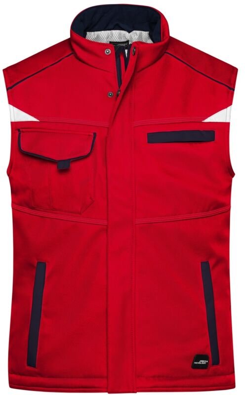 James&nicholson - Softshellweste mit warmem Innenfutter JN854 Gr. 3XL red/navy