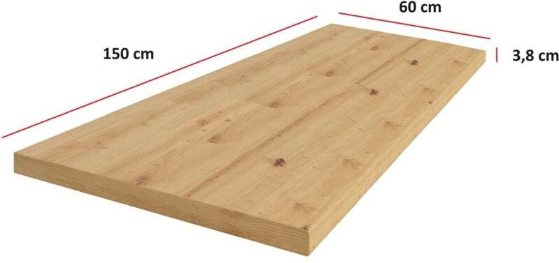 Küchen Preisbombe - Küchen Arbeitsplatte 150cm 38 mm Küchenzeile Küchenblock Eiche Artisan Eko Stilo