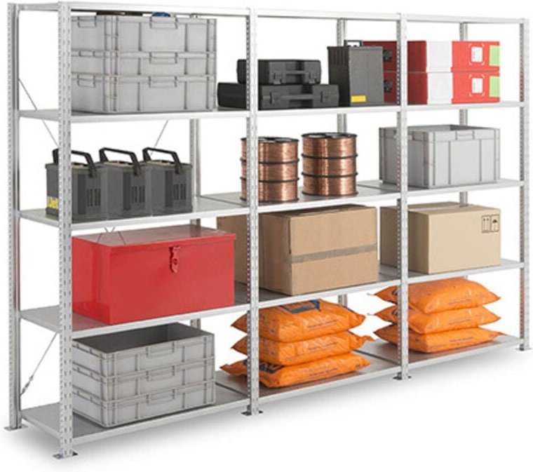 Regale für die Werkstatt 5 Ebenen - nächstes Element - 2000x1000x600mm - 150kg/niv - Nur in Verbindung mit einem Startmo...