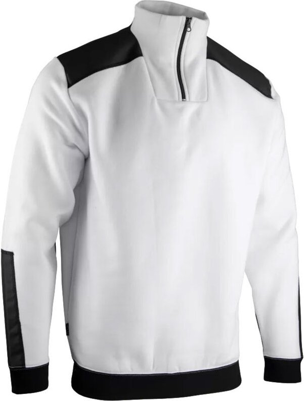 LMA - Zweifarbiges Sweatshirt mit Trucker-Kragen Weiß - 8088-L