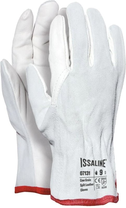 Thumbnail - Top Industrial Starter 07131 Vollnarbenlederhandschuhe mit geteilter Rückseite - 10 (xl) - Weiß