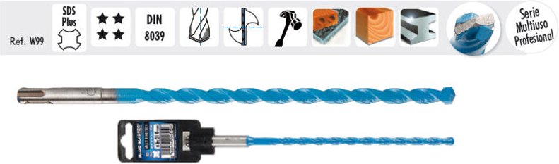 Sds Plus Pro Bohrer für alle Materialien, 6 x 160 mm, Blue Master