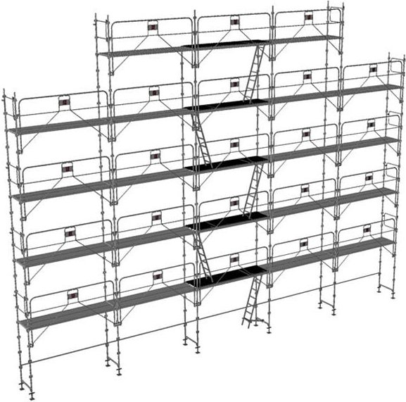 Matisère - Gerüst 180m² - Struktur + Plattformen -Gelände Version - DUO180GC-SP