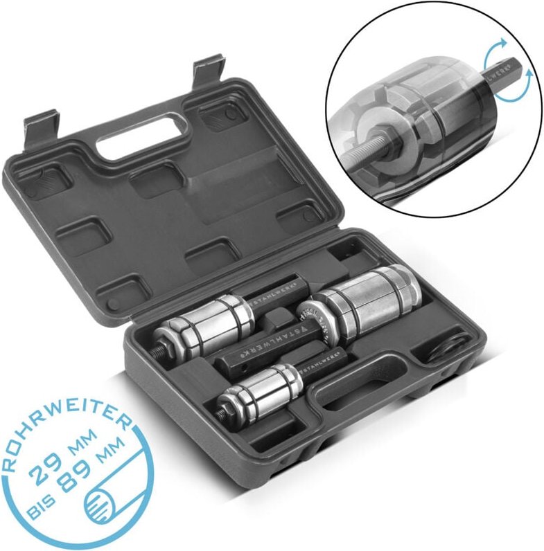 Stahlwerk - Rohrweiter Set 29-89 mm 3-teiliger Auspuff Rohraufweiter, Rohrspreizer