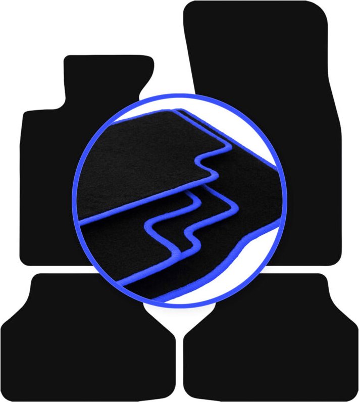 CARLUX-BLUE Auto-Fußmatten für: BMW 5 E60 xDrive (2003-2010)