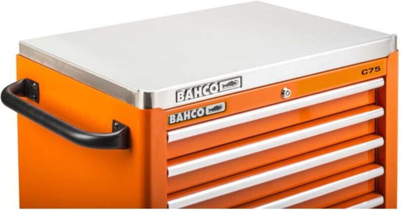 Edelstahl-Ablageplatte für Werkstattwagen, 38 mm x 495 mm x 670 mm - Bahco