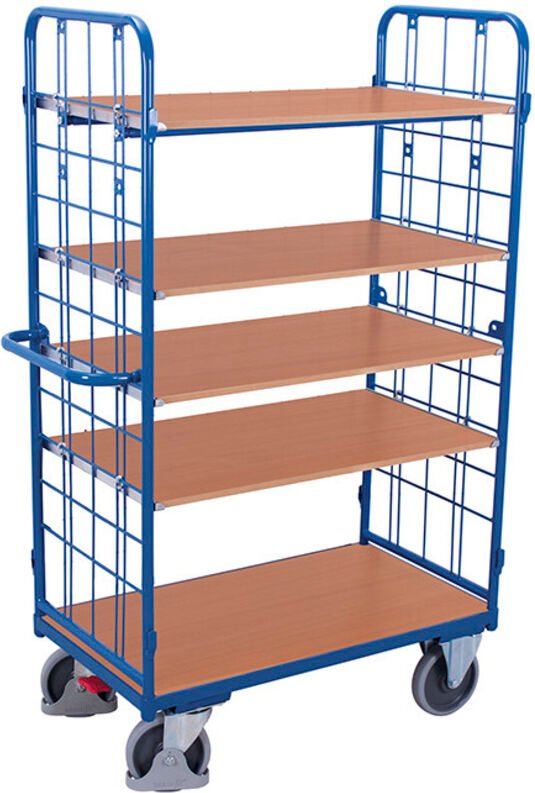 VARIOfit Etagenwagen, hoch, Stirnwände vergittert mit 5 Etagen 1000x700mm