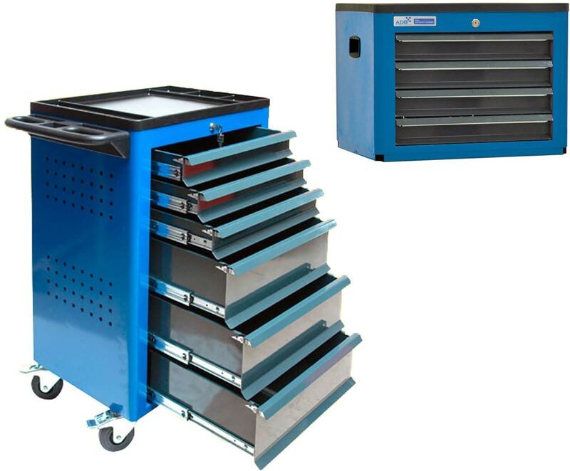 Thumbnail - Werkstattwagen Basic Werkzeugtruhe, 12 Schubladen Werkzeug Rollwagen blau - ADB