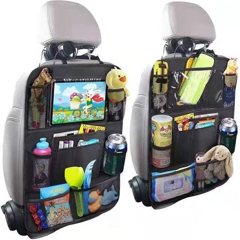 Thumbnail - Auto-Organizer, 2-teiliger Auto-Rücksitzschutz, Trittmatten für Kinder, wasserdichter Auto-Rückenlehnenschutz, transpare...