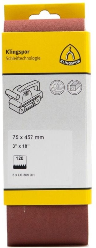 Schleifband ls 309 xh B.75xL.457mm K.120 endlos 3 Stk