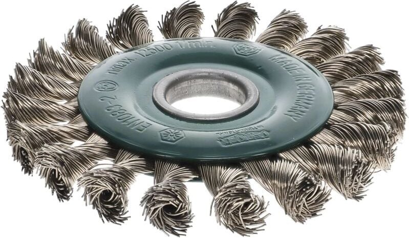 Drahtbürste für Winkelschleifer ø 125x6mm Bürstenaufsatz - Stahldrahtbürste rostfrei, gezopft - Osborn