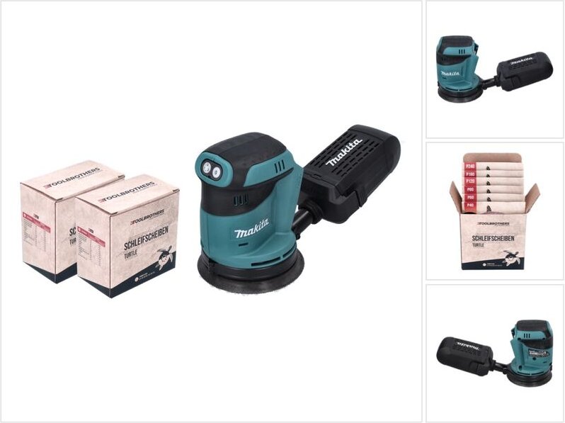 2x Toolbrothers turtle Schleifset + dbo 180 z Akku Exzenterschleifer 18 v 125 mm - ohne Akku, ohne Ladegerät