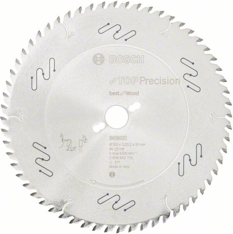 Kreissägeblatt Top Precision Best for Wood, 300 x 30 x 3,2 mm, 60 - Bosch